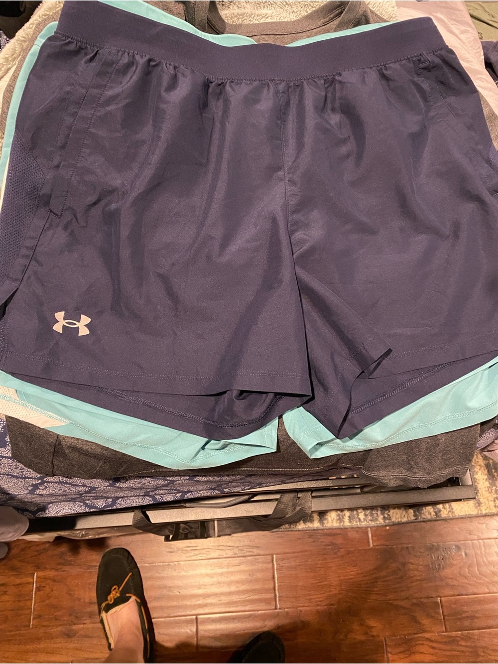 Under Armour Navy Athletic 2-in-1 Shorts with liner 5”